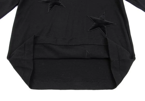 ローブドシャンブル コムデギャルソンrobe de chambre COMME des GARCONS ベロアスターパッチニットソー 黒M位 K-157902_013