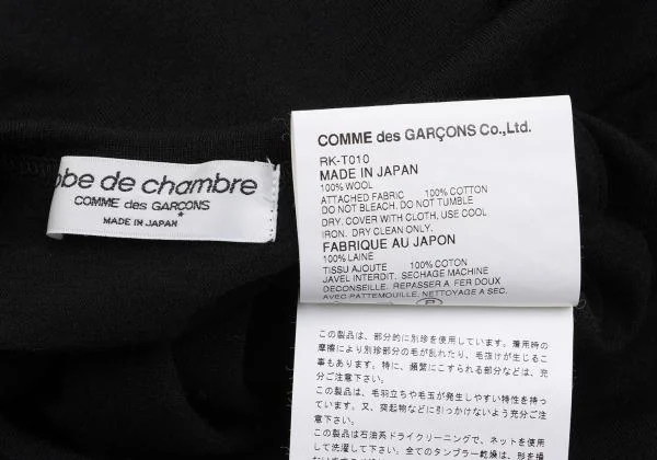 ローブドシャンブル コムデギャルソンrobe de chambre COMME des GARCONS ベロアスターパッチニットソー 黒M位 K-157902_017