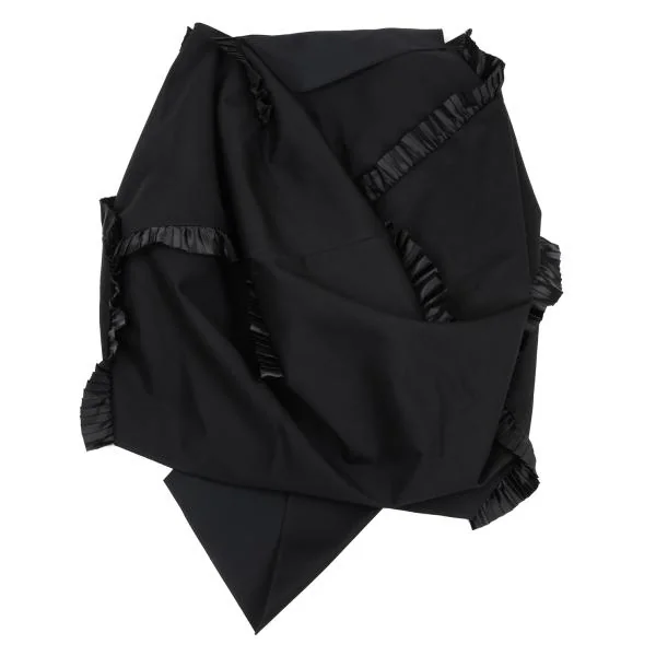 コムデギャルソンCOMME des GARCONS ウールギャバプリーツフリル挟み込みコクーンスカート 黒S K-158024_002