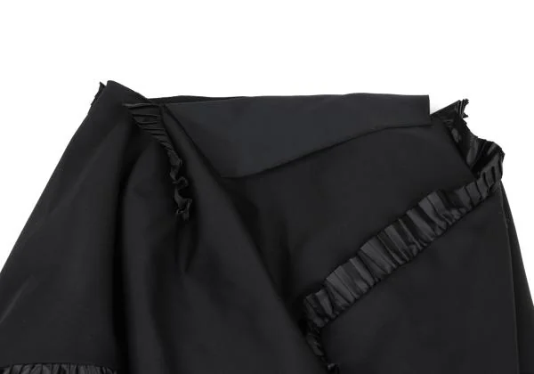 コムデギャルソンCOMME des GARCONS ウールギャバプリーツフリル挟み込みコクーンスカート 黒S K-158024_003