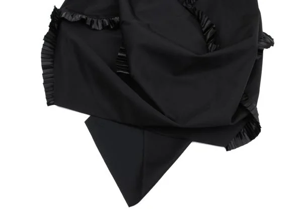 コムデギャルソンCOMME des GARCONS ウールギャバプリーツフリル挟み込みコクーンスカート 黒S K-158024_006