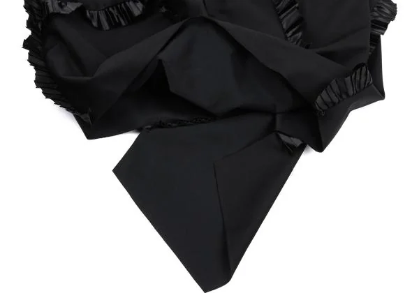 コムデギャルソンCOMME des GARCONS ウールギャバプリーツフリル挟み込みコクーンスカート 黒S K-158024_008