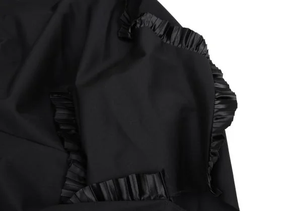 コムデギャルソンCOMME des GARCONS ウールギャバプリーツフリル挟み込みコクーンスカート 黒S K-158024_010