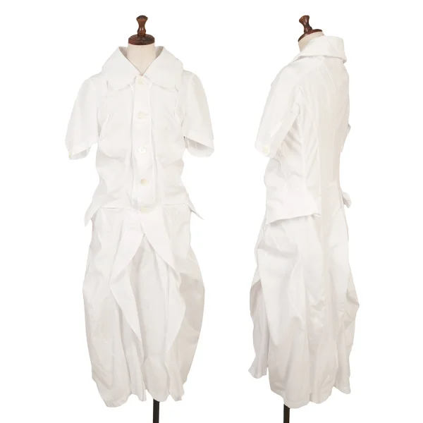JUNYA WATANABE COMME des GARCONS Cotton Switching Flare Shirt Dress White S K-158034_001