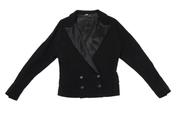 ヴィクター＆ロルフVIKTOR&ROLF 襟シルク切替ダブルブレストジャケット 黒38 K-158040_002