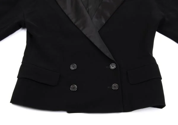 ヴィクター＆ロルフVIKTOR&ROLF 襟シルク切替ダブルブレストジャケット 黒38 K-158040_009