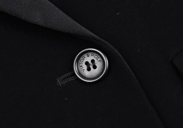 ヴィクター＆ロルフVIKTOR&ROLF 襟シルク切替ダブルブレストジャケット 黒38 K-158040_010