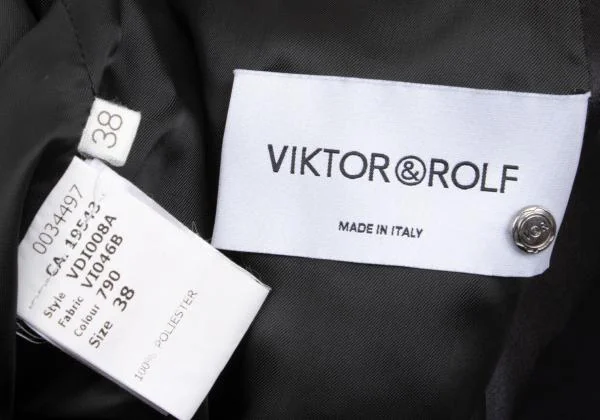 ヴィクター＆ロルフVIKTOR&ROLF 襟シルク切替ダブルブレストジャケット 黒38 K-158040_016