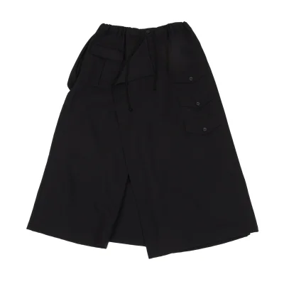 B Yohji Yamamoto Wool Flap Pocket Design Wrap Wide Pants