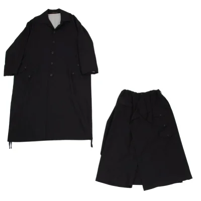B Yohji Yamamoto Flap Pocket Design Coat & Wide Pants