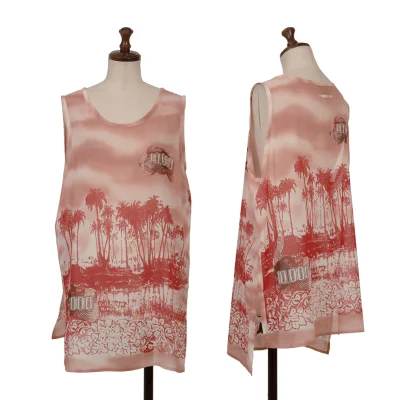 Jean Paul GAULTIER FEMME Hawaiian Printed Sheer Sleeveless Top