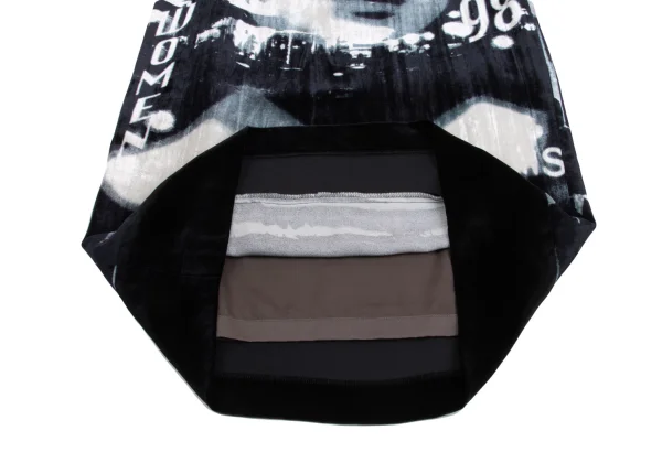 Jean Paul GAULTIER FEMME Face Graphic Printed Velours Skirt K-158081_009