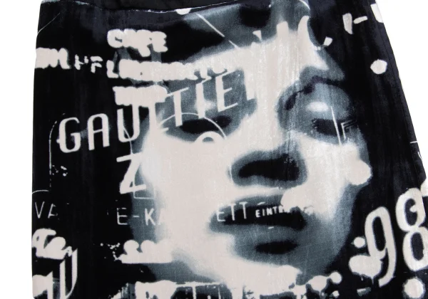 Jean Paul GAULTIER FEMME Face Graphic Printed Velours Skirt K-158081_013