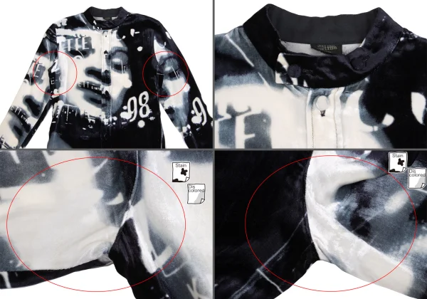 Jean Paul GAULTIER FEMME Face Graphic Printed Velours Blouse & Skirt K-158082_004