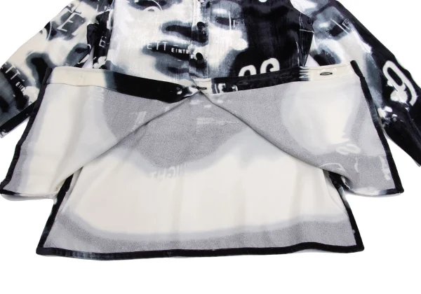 Jean Paul GAULTIER FEMME Face Graphic Printed Velours Blouse & Skirt K-158082_007