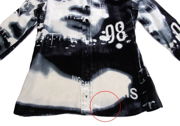 Jean Paul GAULTIER FEMME Face Graphic Printed Velours Blouse & Skirt K-158082_008