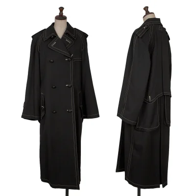 Jean Paul GAULTIER FEMME Wool Gaba Stitch Design Long Coat