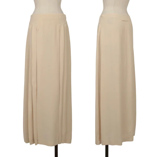 Jean Paul GAULTIER CLASSIQUE Tuck Design Long Skirt Beige 40 K-158115_001