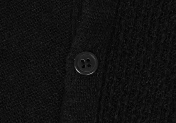 ヨウジヤマモト ノアールYohji Yamamoto NOIR リネンコットンワッフル半袖ニットオールインワン 黒2 K-158138_005