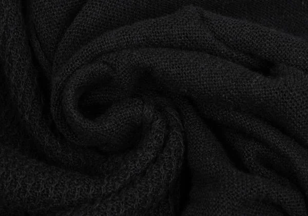 ヨウジヤマモト ノアールYohji Yamamoto NOIR リネンコットンワッフル半袖ニットオールインワン 黒2 K-158138_014