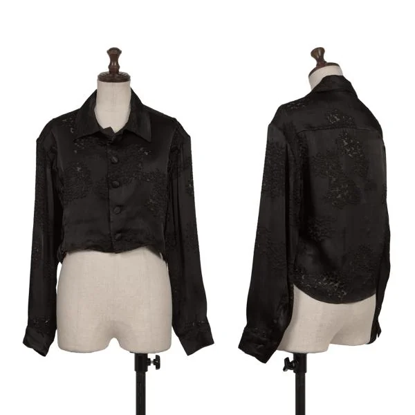 ヨウジヤマモト ファムYohji Yamamoto FEMME レーヨンシルクオパール加工アンサンブル 黒1 2 K-158151_002