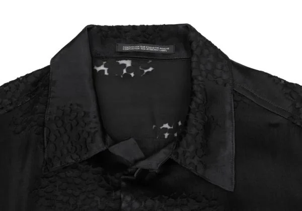 ヨウジヤマモト ファムYohji Yamamoto FEMME レーヨンシルクオパール加工アンサンブル 黒1 2 K-158151_004