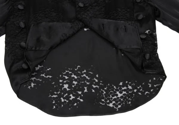 ヨウジヤマモト ファムYohji Yamamoto FEMME レーヨンシルクオパール加工アンサンブル 黒1 2 K-158151_008