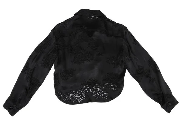 ヨウジヤマモト ファムYohji Yamamoto FEMME レーヨンシルクオパール加工アンサンブル 黒1 2 K-158151_009