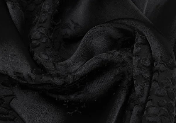 ヨウジヤマモト ファムYohji Yamamoto FEMME レーヨンシルクオパール加工アンサンブル 黒1 2 K-158151_018