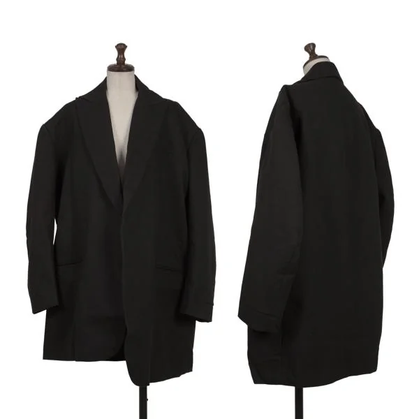 ヨウジヤマモト ファムYohji Yamamoto FEMME コットンハトメボタンレスジャケット 黒2 K-158174_001