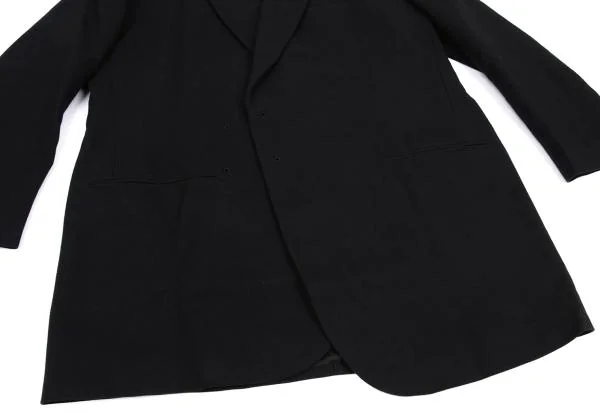ヨウジヤマモト ファムYohji Yamamoto FEMME コットンハトメボタンレスジャケット 黒2 K-158174_007