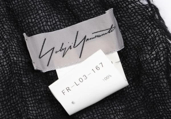 ヨウジヤマモト ファムYohji Yamamoto FEMME ウール刺繍総柄大判ストール 黒赤 K-158178_008