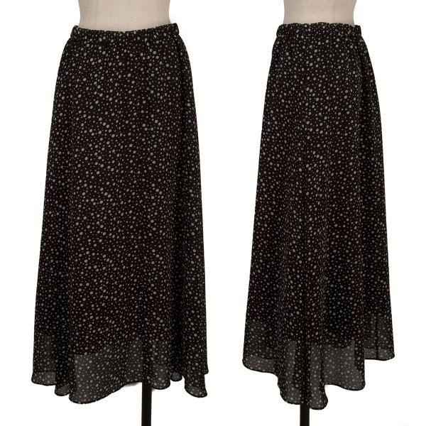 セオリーTheory ランダムドットシースルーフレアスカート 焦げ茶ベージュS