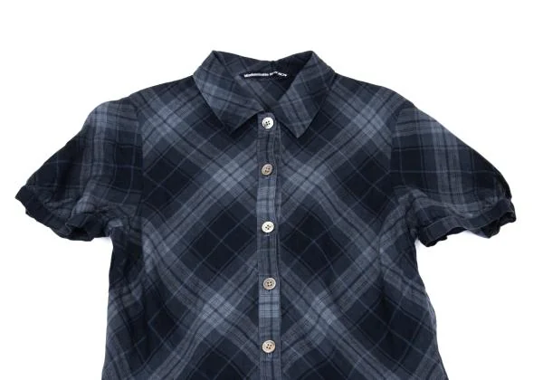 Mademoiselle NON NON Linen Check Shirt Dress K-158229_003
