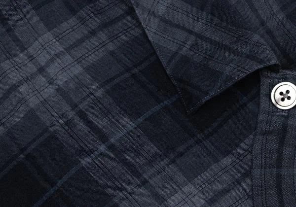 Mademoiselle NON NON Linen Check Shirt Dress K-158229_004