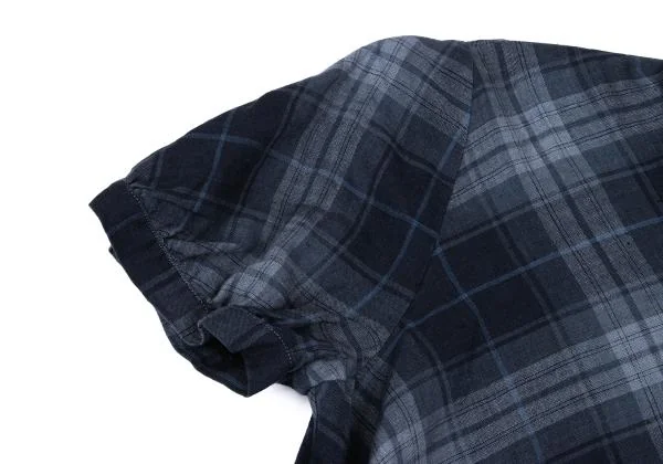 Mademoiselle NON NON Linen Check Shirt Dress K-158229_008
