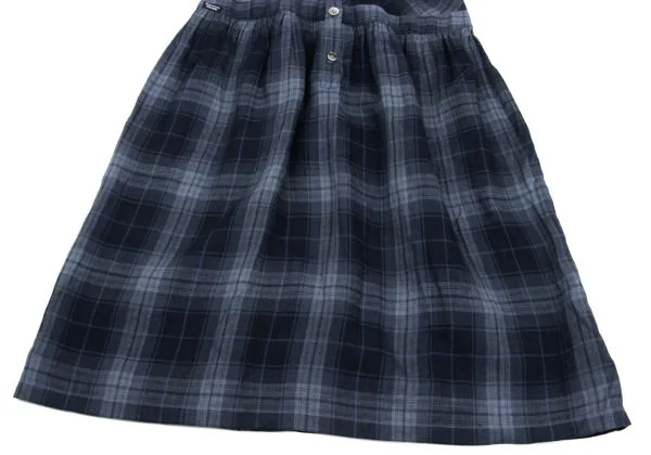 Mademoiselle NON NON Linen Check Shirt Dress K-158229_009