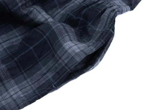Mademoiselle NON NON Linen Check Shirt Dress K-158229_011