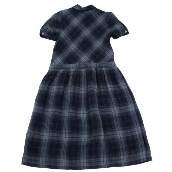 Mademoiselle NON NON Linen Check Shirt Dress K-158229_013
