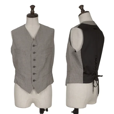 Jean Paul GAULTIER FEMME Back Lace-up Striped Vest