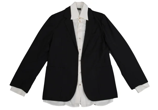 Jean Paul GAULTIER FEMME Striped Shirt Layered Tailored Jacket K-158292_002