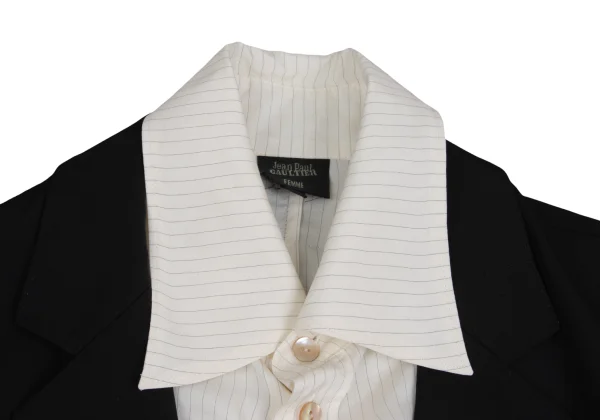 Jean Paul GAULTIER FEMME Striped Shirt Layered Tailored Jacket K-158292_005
