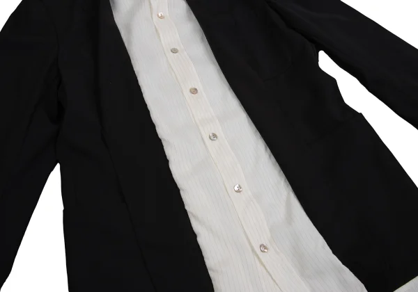 Jean Paul GAULTIER FEMME Striped Shirt Layered Tailored Jacket K-158292_014