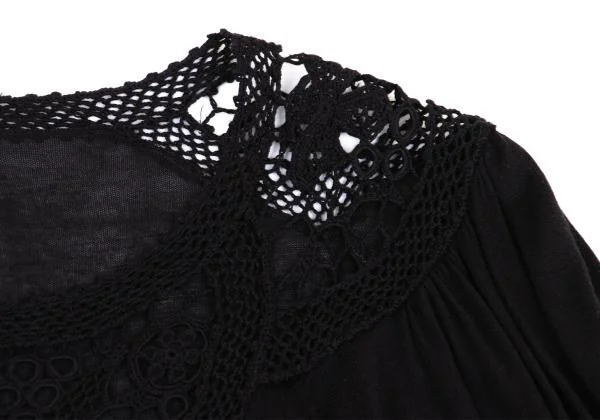 ヴィヴィアンタムVIVIENNETAM コットン混レース編み替えニットブラウス 黒0 K-158323_005