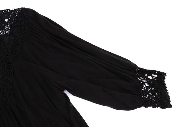 ヴィヴィアンタムVIVIENNETAM コットン混レース編み替えニットブラウス 黒0 K-158323_007