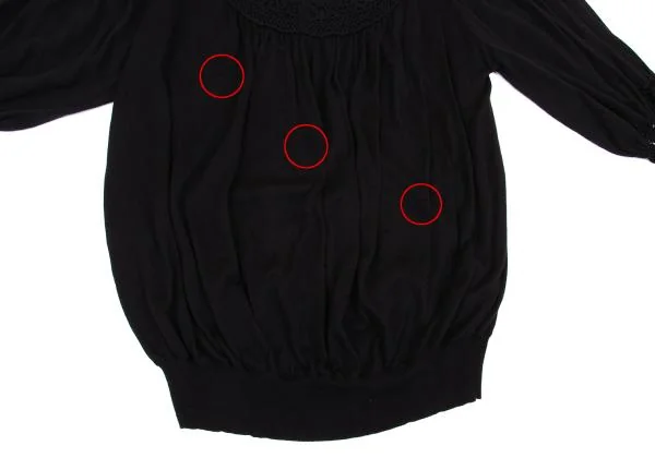 ヴィヴィアンタムVIVIENNETAM コットン混レース編み替えニットブラウス 黒0 K-158323_009
