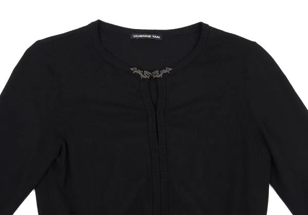 ヴィヴィアンタムVIVIENNETAM ドラゴンホックデザインカーディガン 黒0 K-158325_003
