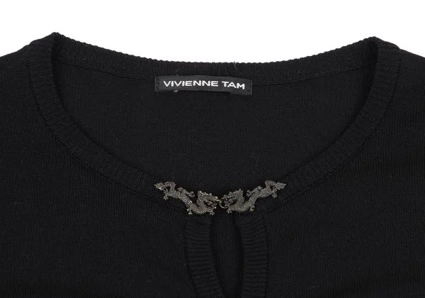 ヴィヴィアンタムVIVIENNETAM ドラゴンホックデザインカーディガン 黒0 K-158325_004