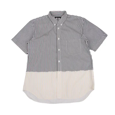 COMME des GARCONS HOMME PLUS Striped Color Switching Short Sleeve Shirt