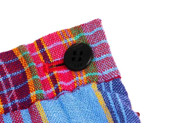 ISSEY MIYAKE HaaT Multi-color Check Striped Dropped Crotch Pants K-158475_004